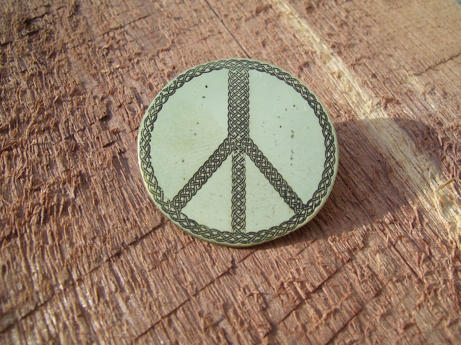 Celtic Peace Symbol Brass pin