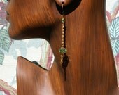 Round and Round Handmade Green Crystal Earrings