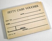 VINTAGE 1940s PETTY CASH VOUCHER Pads