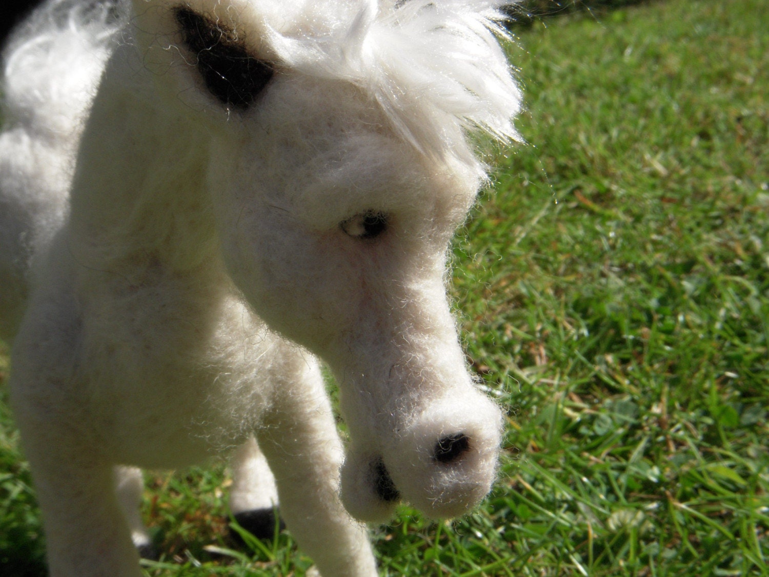 Hamish the needle felted white horse