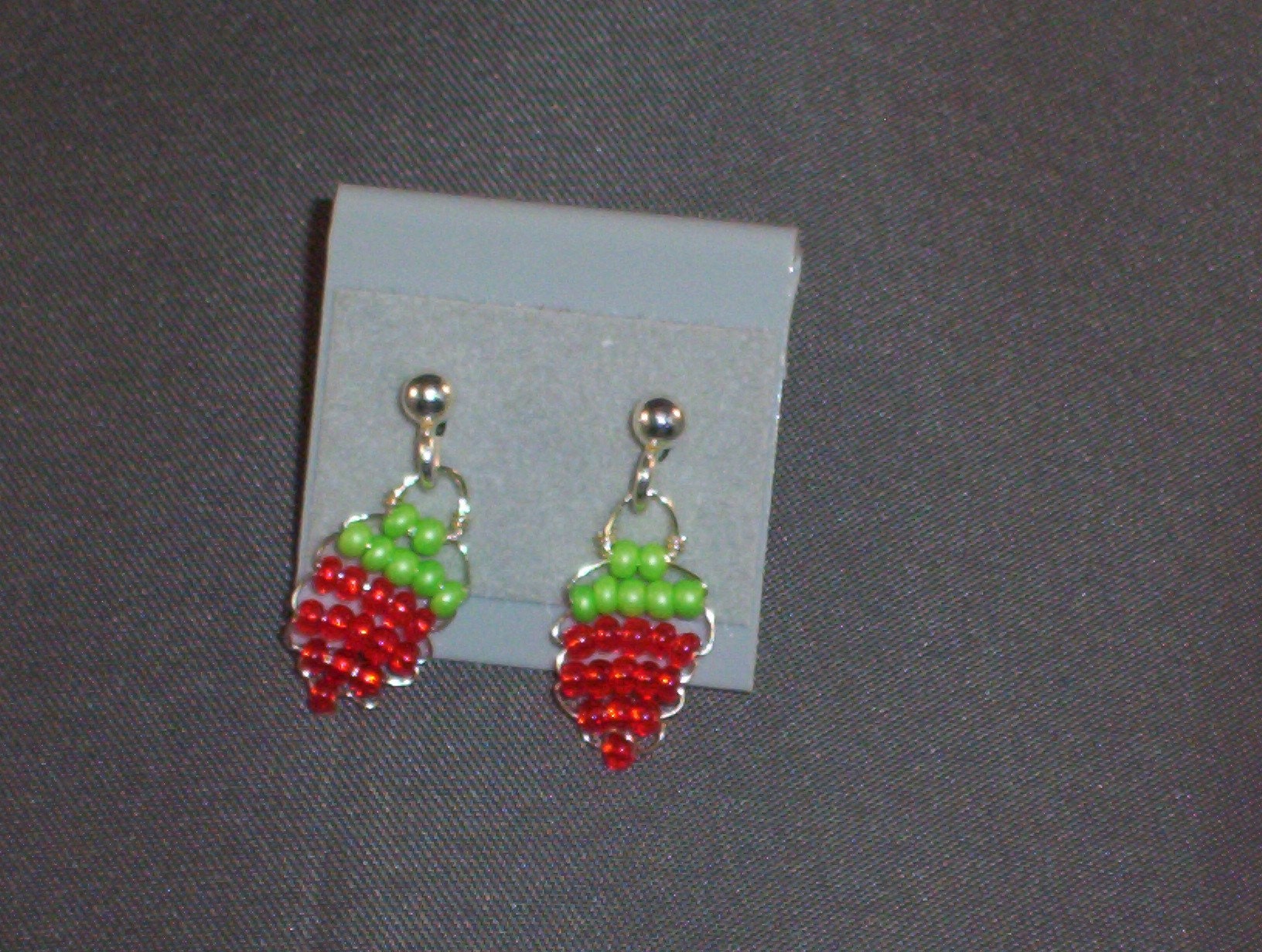 Little Strawberry Earrings by theyoungmisscepero