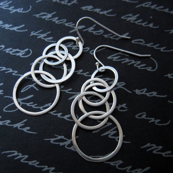 stacked hoop sterling silver earrings