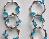 Small Teething Ring Triple Earrings- Encrusted