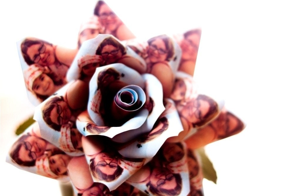 photo rose - paper flowers worth a thousand words for gift, wedding, or home decor
