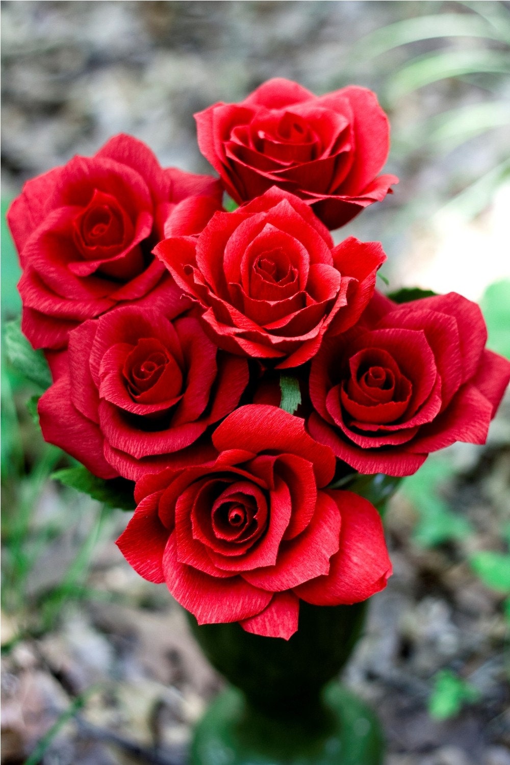 6 paper roses in your choice of color - paper flowers for gifts, weddings, or decor