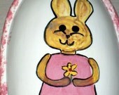 Oval Ceramic Box with Bunny