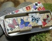 Collage Butterflies Scrabble Tile Magnet Set with their own matching Tin