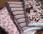 Burp Cloths Pink and Brown