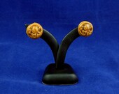 Brass Cthulhu Cameo Earrings - Handmade Polymer Clay Jewelry