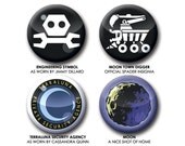 Moon Town Buttons - Group of Four