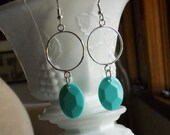 SALE--Silver Hoop Dangles