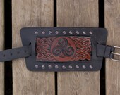 Celtic triskel leather cuff