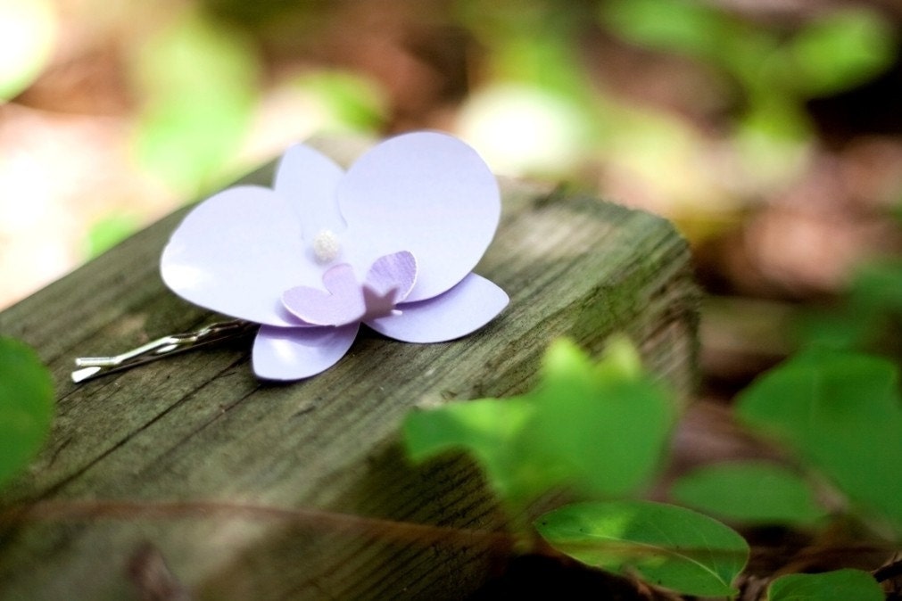 orchid hair pin - paper flower accessories for everyday or special event