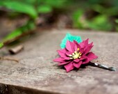 poinsettia hair pin - paper flower accessories for everyday or special event