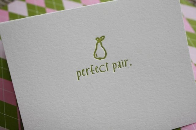 Perfect Pair letterpress card and envelope, Valentine's Day, Wedding or Anniversary Love