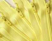 Ten Bright Yellow 8 Inch Zippers YKK Color 503