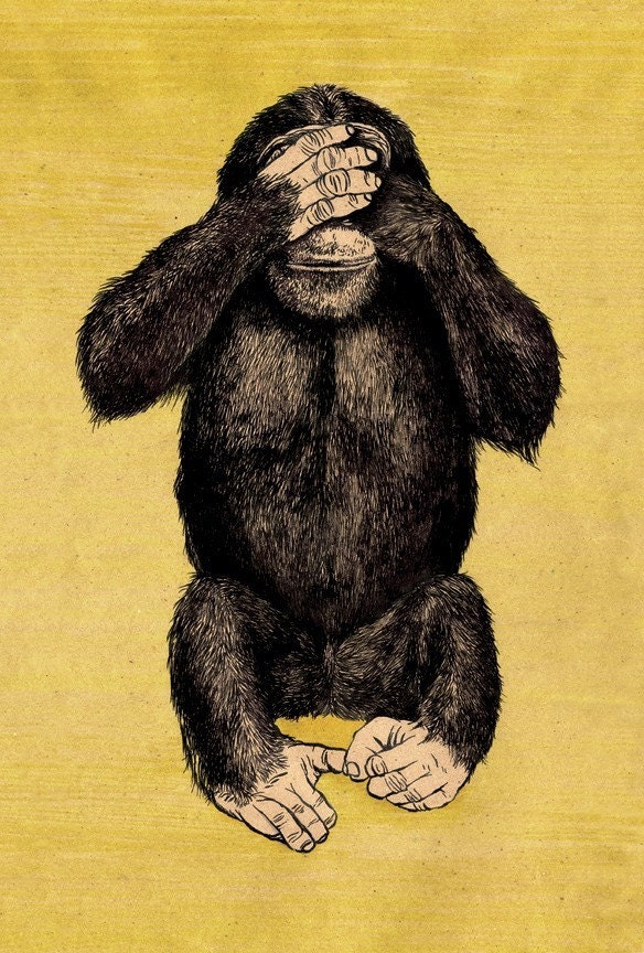HEAR NO EVIL 11x16.25 print signed and numbered