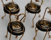 Miniature Champagne Cage Chair Place Card Holders for Weddings or Parties Set of Four