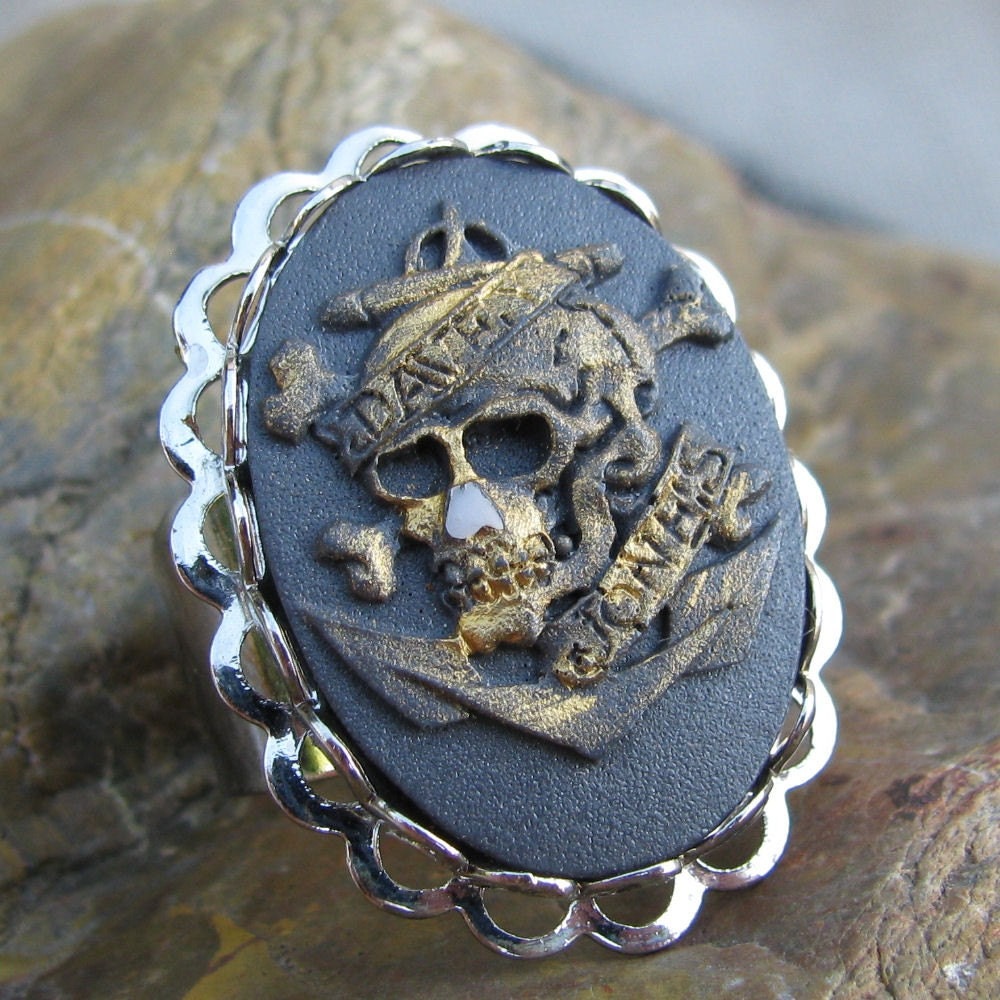 Pirate Statement Ring in Cream
