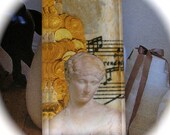 Altered Art Necklace Pendant Golden Girl