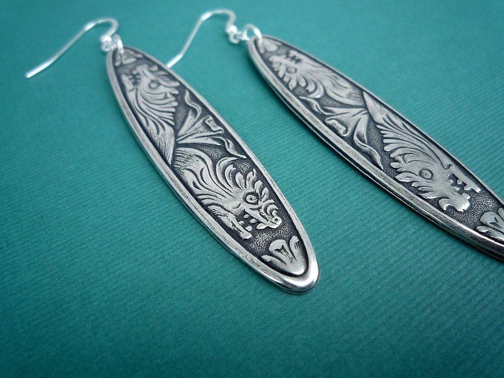 goddess earrings in silver