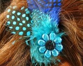 Blue Feather Hair Clip