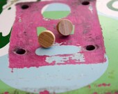 Recycled Skateboard Itty Bitty Bamboo Stud Earrings