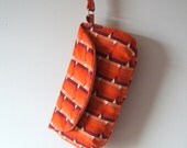 Vintage orange cubes clutch purse