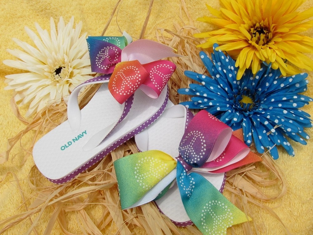 Peace Ribbon Flip Flops