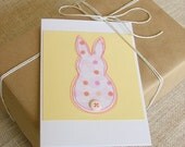 Bunny rabbit greeting card, sweet colours