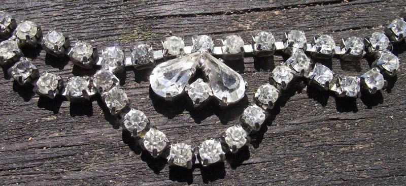 Vintage Rhinestone Choker Necklace Beautiful Swag