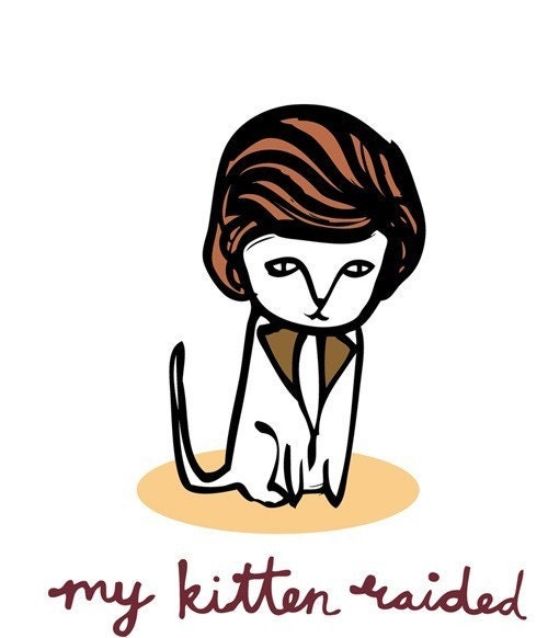 Greeting Card - My Kitten Raided Barry Manilow's Wardrobe