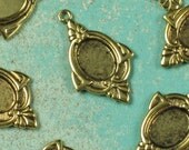 12 Antique Gold Cameo Setting 8x6 Jewelry Setting Supplies 621