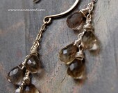 Glisten Earrings - Smoky Quartz Drops, Sterling Silver