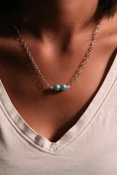 Aqua Pearl Necklace perfect for bridesmaids