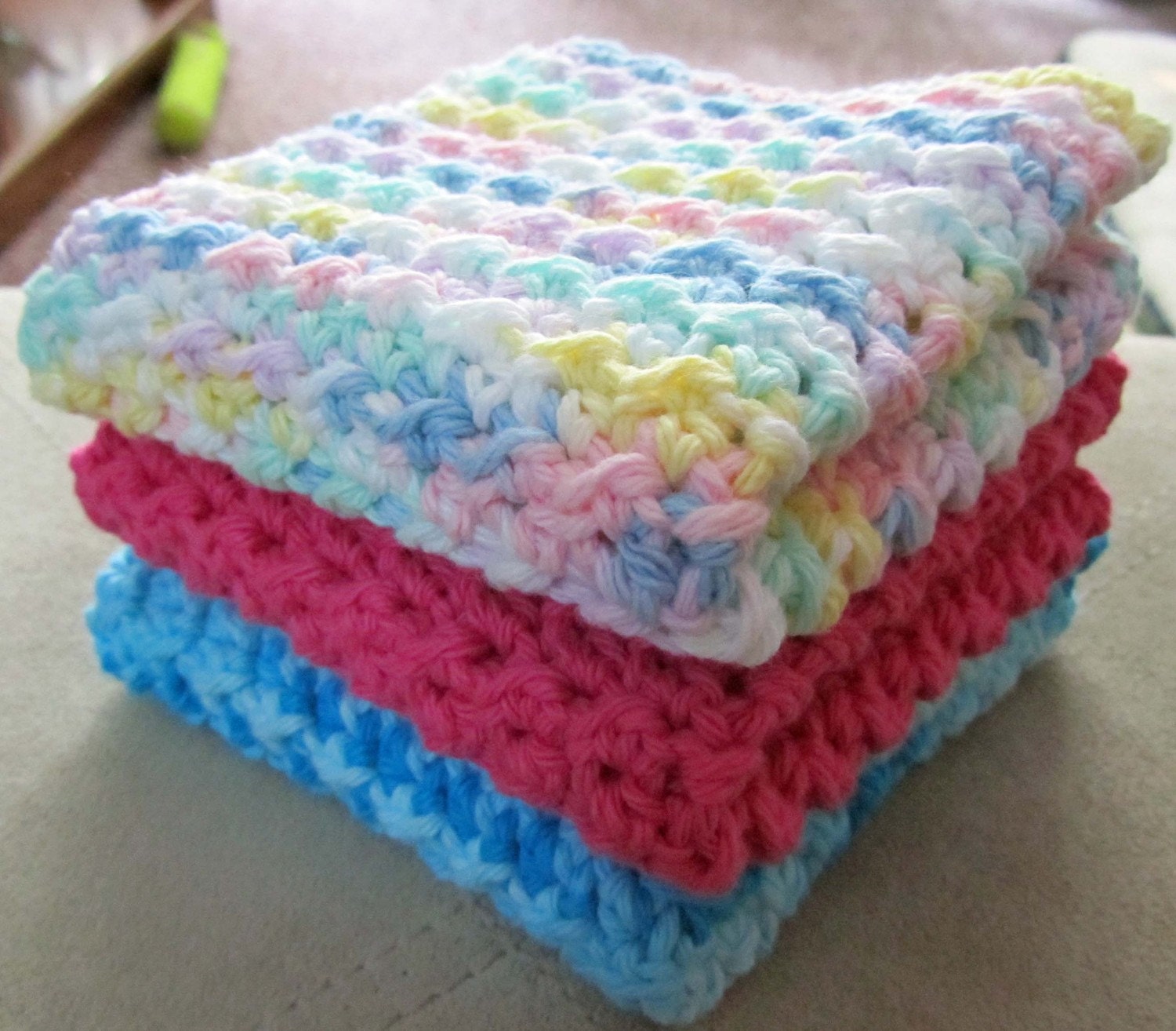 Shipping Included Eco-Friendly Handmade Crochet Dishcloth or Washcloth 9X9 inch