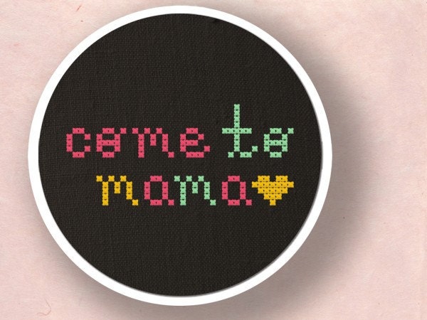 Come to Mama. Text Cross Stitch PDF Pattern - andwabisabi