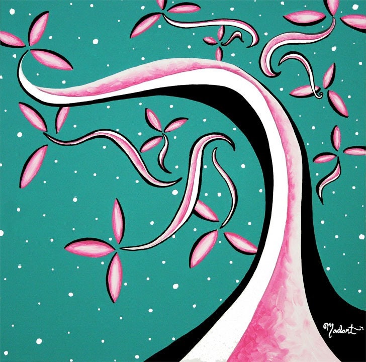35 Percent OFF Original Painting ABSTRACT Art  MADART  20x20  - Pretty In Pink