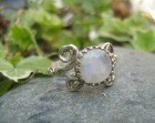 La Lune, sterling silver and moonstone ring size 9