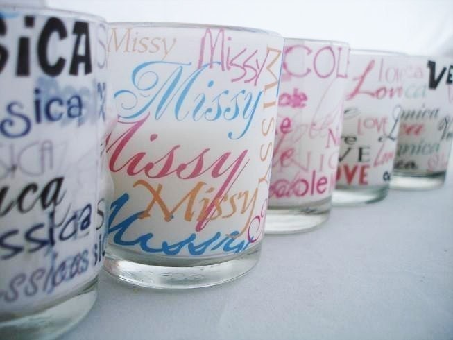 1 FULLY ASSEMBLED Personalized Votive w/ Wrap - No Box - No Tag