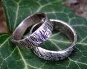 Silver Bark, set of silver rings MADE TO ORDER