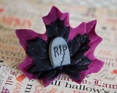 RIP tombstone Halloween hair clip