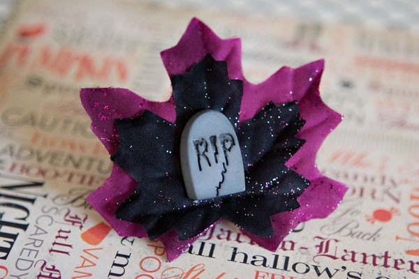 RIP tombstone Halloween hair clip