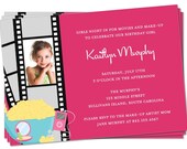 PRINTABLE - Girls Movie Night Photo Birthday Party Invitation