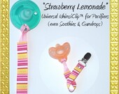 STRAWBERRY LEMONADE WhimsiClip for Soothie/Gumdrop Pacifiers - ALL others too