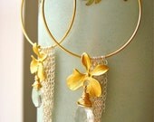 Float On Mixed Metal Earrings with Green Amethyst