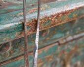 Shimmery hammered sterling silver STICK earrings
