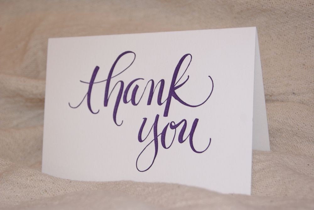 Letterpress thank you card