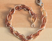 Mixed Metal  Chain Bracelet in Copper and Sterling Silver