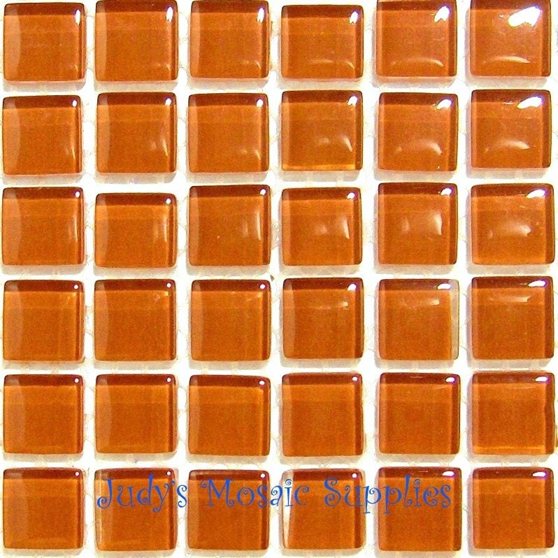 Nutmeg Brown Glass Tiles Mini Tesserae Mosaic Squares - 100 3/8 Inch Tiles